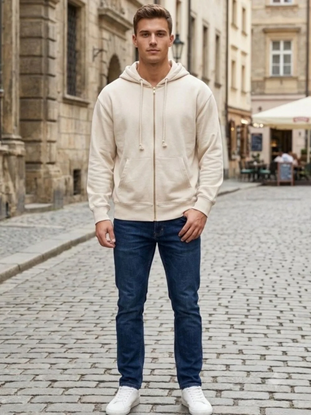 J. Crew Cream Zip Hoodie. Size XS